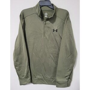 Under Armour 1/4 Zip Pullover Men XL Green Athletic Training Sweatshirt Logo